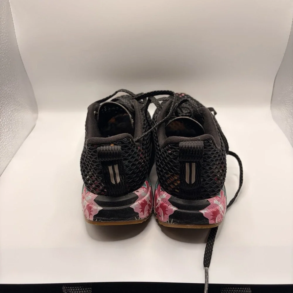 NOBULL Mesh Runner Tropical Floral Womens 7 Mens 5.5 Black Sneakers